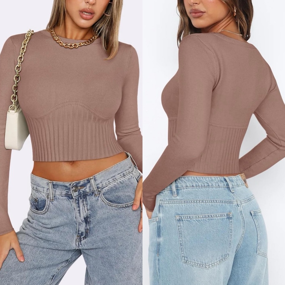 REORIA Ribbed Knit Cropped Sweater - Picture 6 of 6